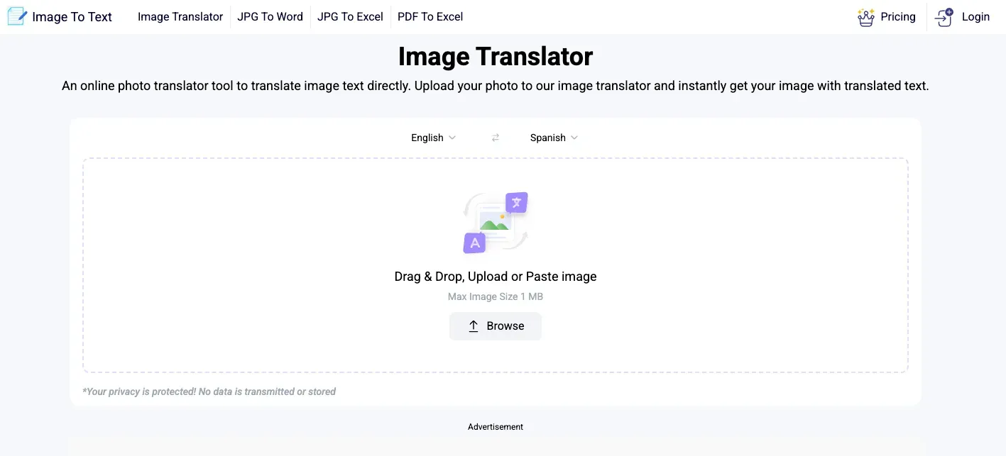 ImageToText.info Image Translator