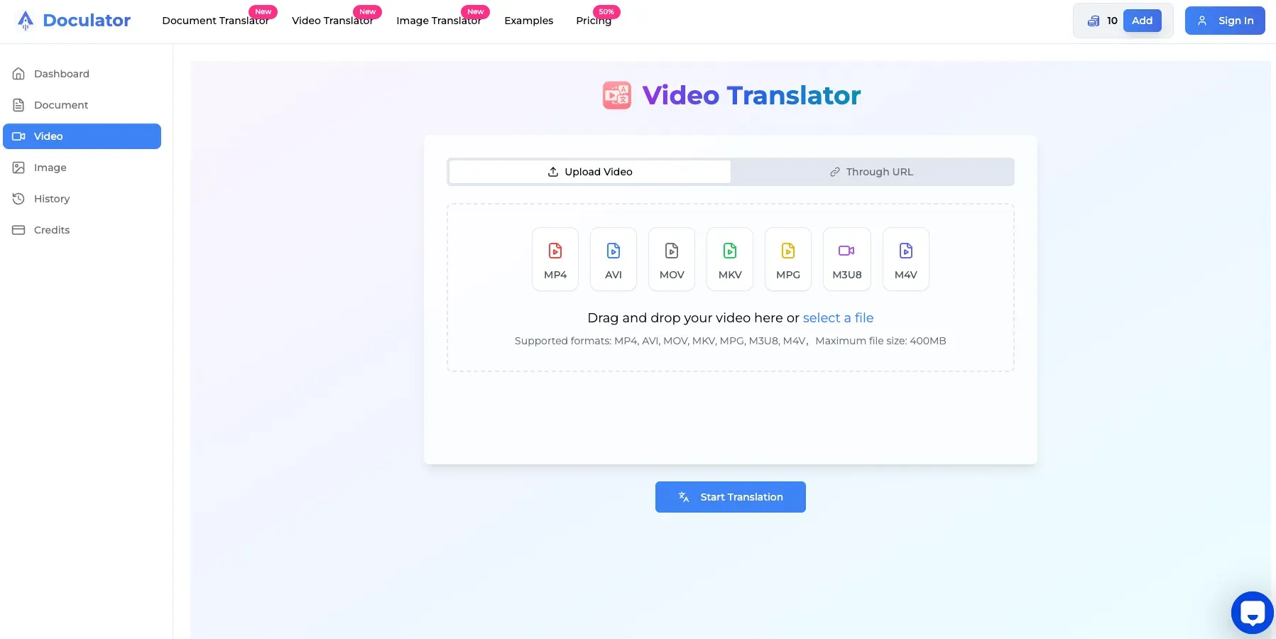 Video Translation Dashboard