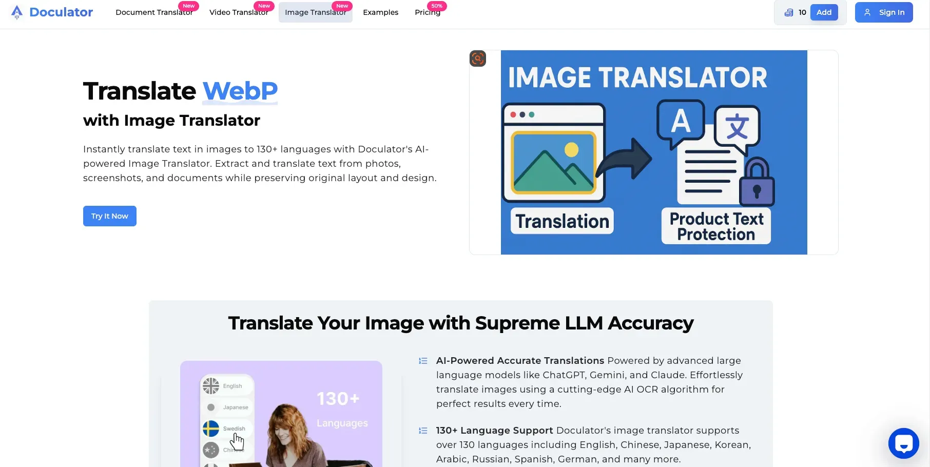 Interface de Tradução de Imagem Doculator