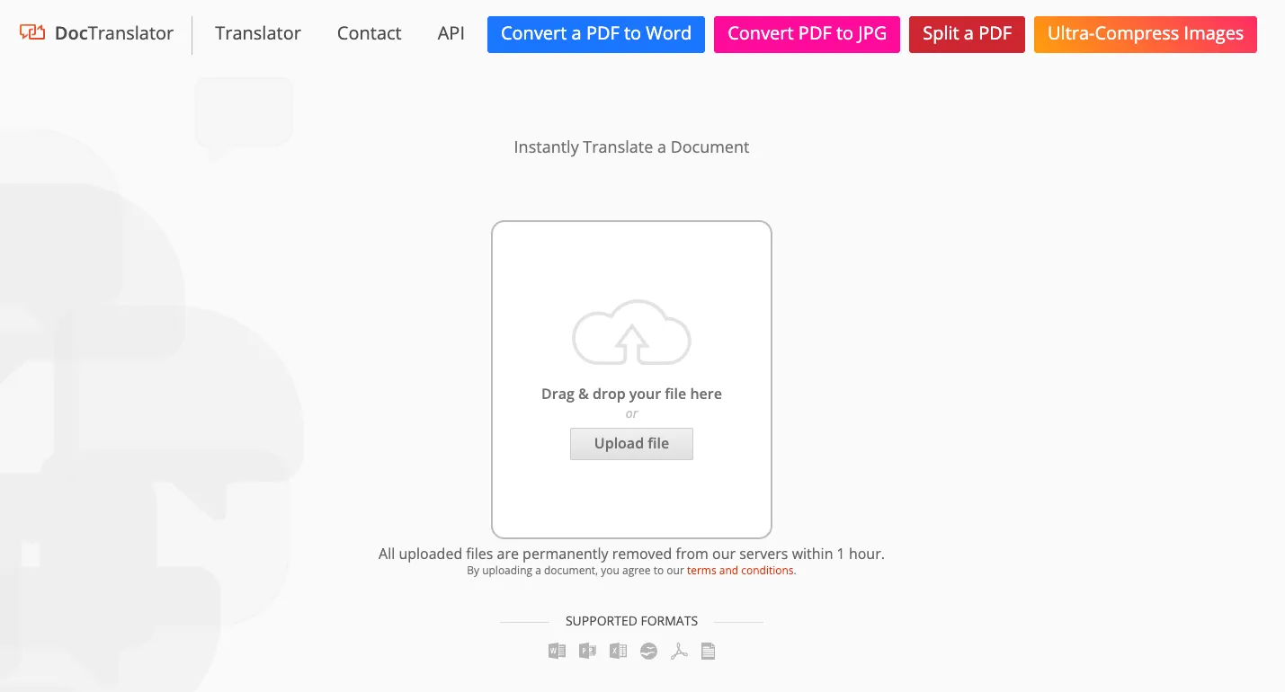 Interface OnlineDocTranslator