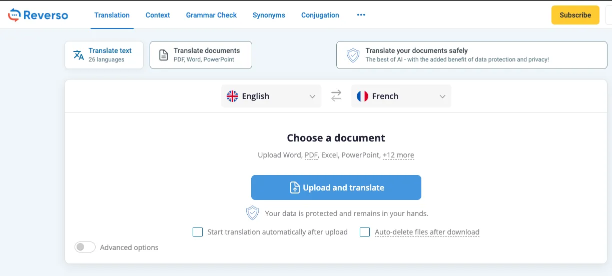 Reverso Document Translation
