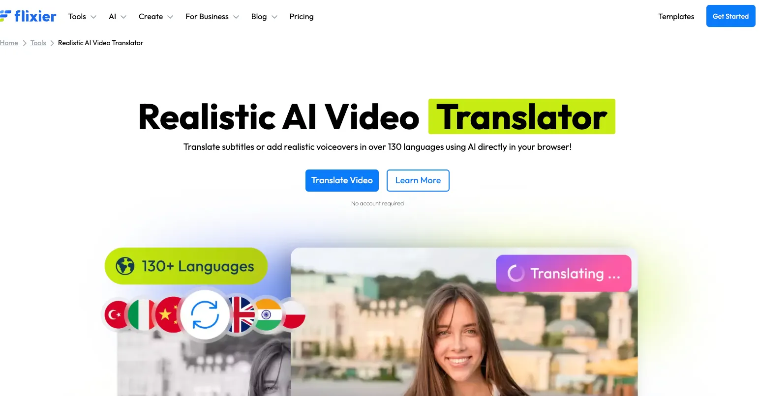 Tradutor de Vídeo Flixier