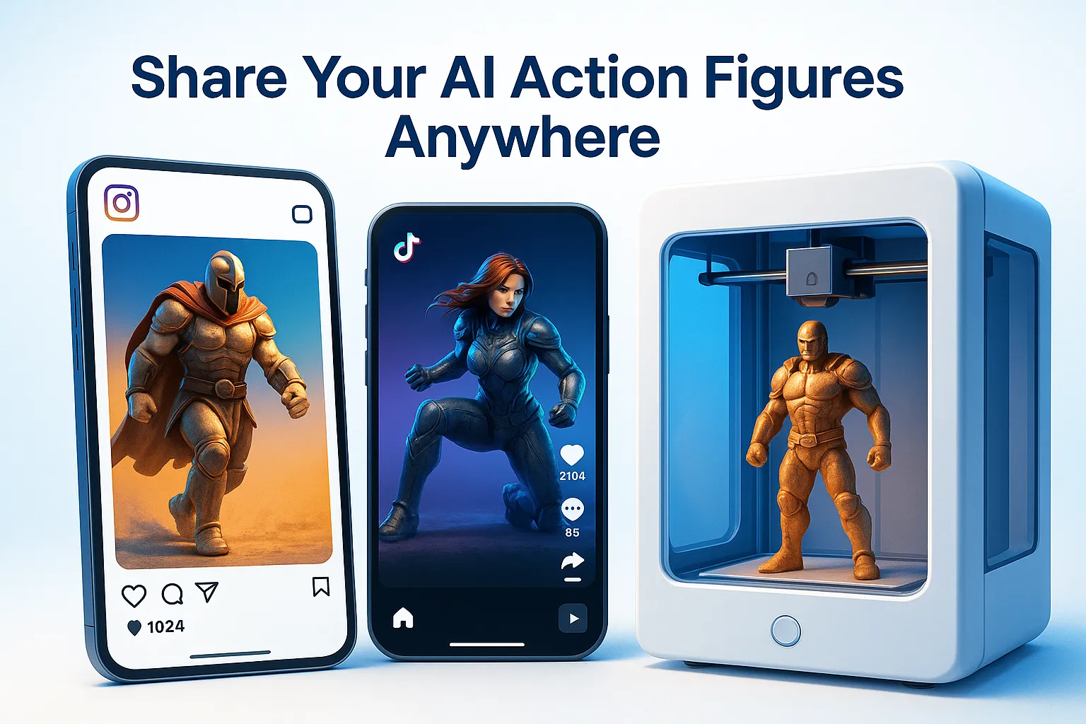 AIアクションフィギュアジェネレーターで作成したアクションフィギュアの共有