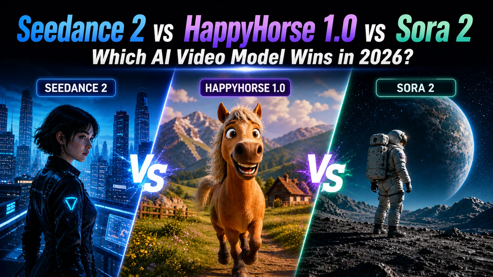 Seedance 2 vs HappyHorse 1.0 vs Sora 2: ¿Qué modelo de vídeo con IA gana en 2026?