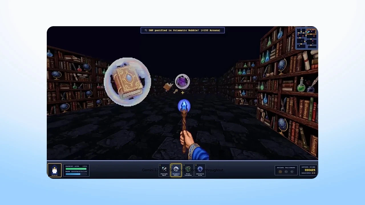 Official Gemini 3.7 Flash game-building demonstration